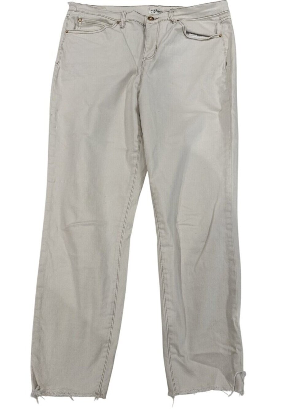 Nicole Miller Soho Beige Cotton Blend High Rise Ankle Skinny Jeans Size 14